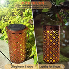 Heart Solar Hanging Lanterns 2-Pack, Rustic Garden Decor