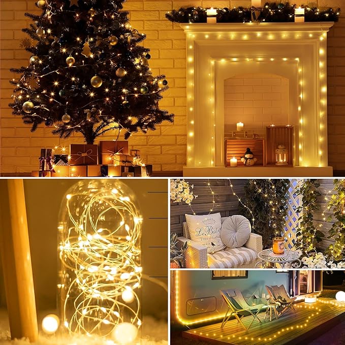 16ft Christmas LED String Lights, Waterproof Timer Lights