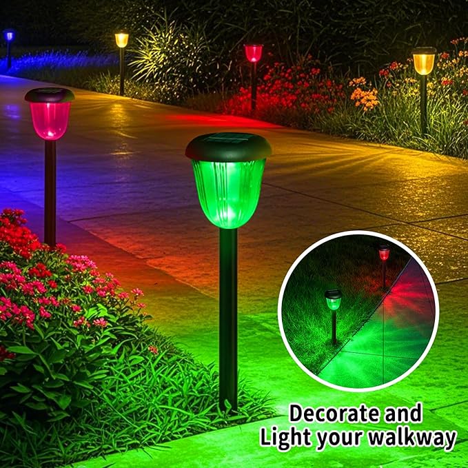 Solar Pathway Light for Outdoor, Solar Powered Pathway Landscape Lighting for Garden, 4 Pack Waterproof Solaire Walkway Light Landscape Lights for Driveway Lawn Patio Sidewalk Yard
