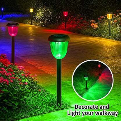 Solar Pathway Light for Outdoor, Solar Powered Pathway Landscape Lighting for Garden, 4 Pack Waterproof Solaire Walkway Light Landscape Lights for Driveway Lawn Patio Sidewalk Yard