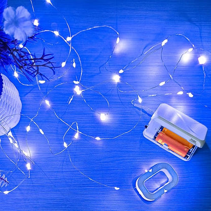 50 LED Christmas Twinkle Lights, 16ft Waterproof for Yard