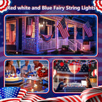 4-Pack Outdoor String Lights, 33ft White Waterproof LED