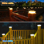 12-Pack Bright Solar Post Cap Lights for Deck, LED