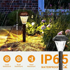12-Pack Warm White Solar Path Lights, Outdoor Walkway LED