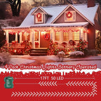 Christmas Patio String Lights 4-Pack, 66ft 200 LED Waterproof