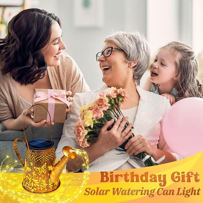 Anordsem Solar Watering Can Lights: Metal Butterfly Lantern Outdoor with Hook - Waterproof Garden Art Hanging Decoration for Yard Patio Lawn - Christmas Birthday Gifts for Women Mom Grandma