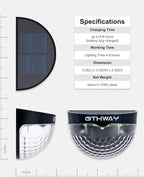 6-Pack Solar Dock Lights, Black Waterproof LED