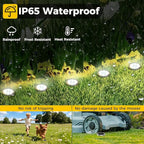 2-Pack Solar Ground Disk Lights, Cool White Waterproof LED