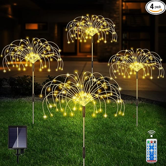 Firework Fairy Lights 4-Pack, 120 LED Starburst