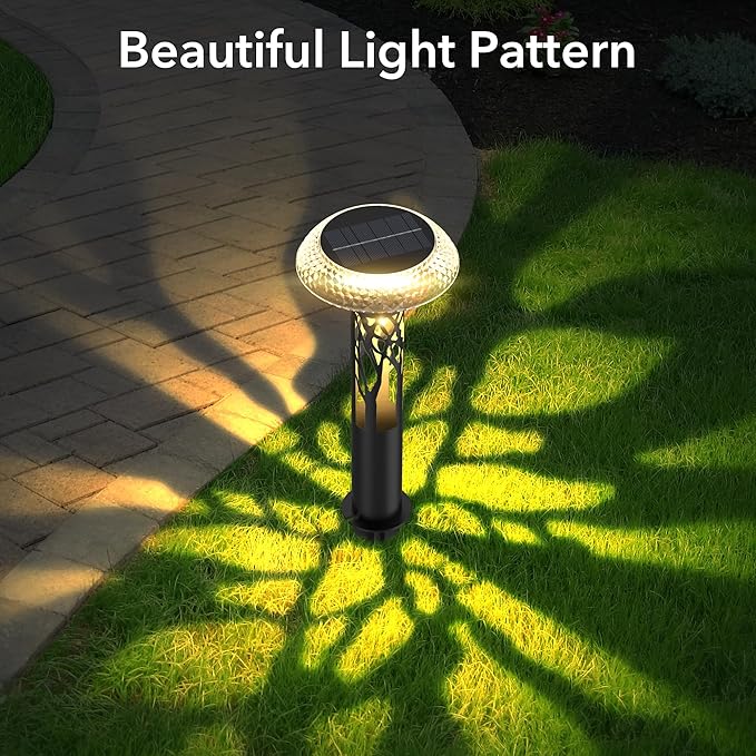 6-Pack Solar Pathway Lights, Waterproof LED Yard Lights