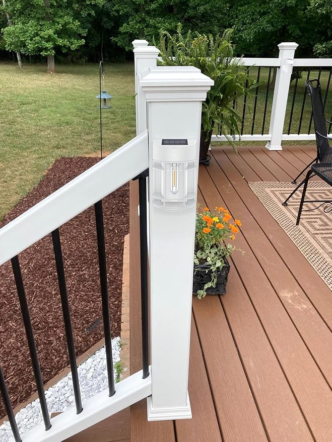 12-Pack Warm White Solar Gutter Lights, Outdoor LED