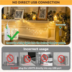 Christmas Yard String Lights, 16ft 50 LED Waterproof