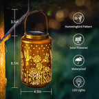 Solar Hummingbird Lanterns 2-Pack, Backyard Hanging LED Decor