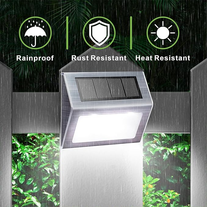 2-Pack White Yard Solar Lights, Waterproof LED