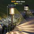 6-Pack Warm White Solar Path Lights, Outdoor Garden LED