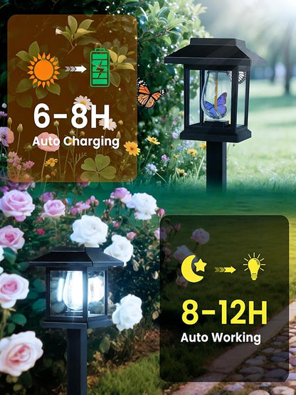 16-Pack Solar Lights Outdoor (Extra-Bright & Smart Auto On/Off), Solar Powered Garden Lights, Waterproof Solar Pathway Lights for Landscape, Path, Yard, Patio, Driveway, Walkway Decor (Cool White)