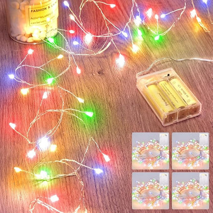 Christmas Fairy Lights 4-Pack, 60 LED Battery Twinkle Lights