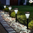 8-Pack Solar Pathway Lights, Waterproof LED Garden Lights