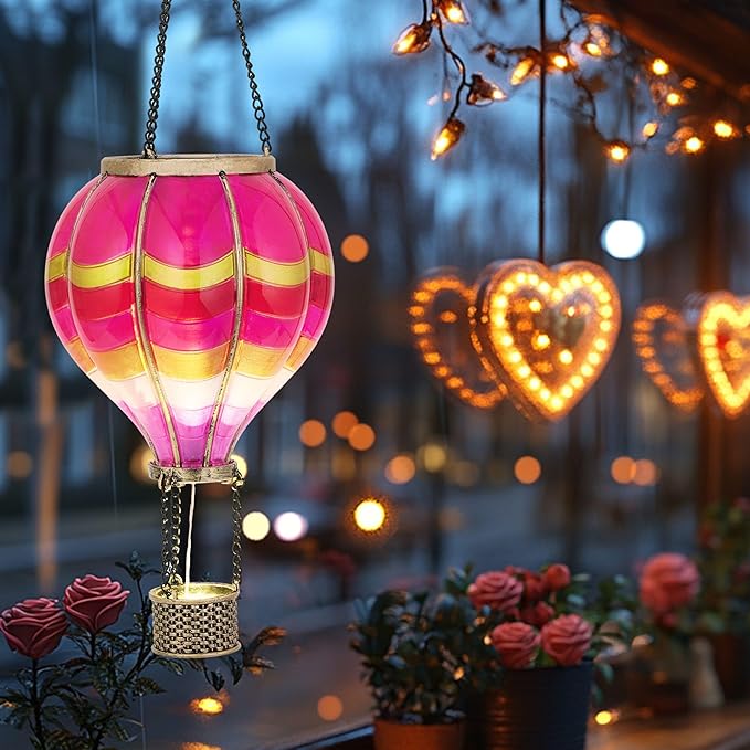 Courtyard Solar Hanging Lanterns, Metal Backyard Decor