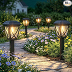 10-Pack Solar Pathway Lights, Waterproof LED Garden Lights