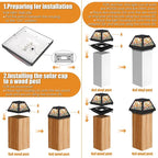 Upgraded Solar Post Cap Lights for Deck, LED