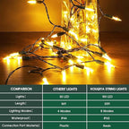 100 LED Christmas Twinkle Lights, 33ft Waterproof for Backyard