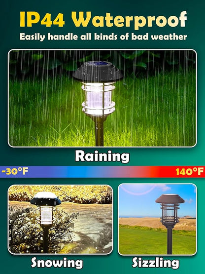 Solar Lights Outdoor Waterproof, 8 Pack LED Solar Garden Lights for Yard, Patio, Walkway, Landscape, Planter