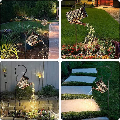 2 Pack Solar Watering Can with Lights,Solar Outdoor Garden Decor Waterproof Hanging Lantern Landscape Lights Outside Decorations for Yard Lawn Patio Gardening Gifts.