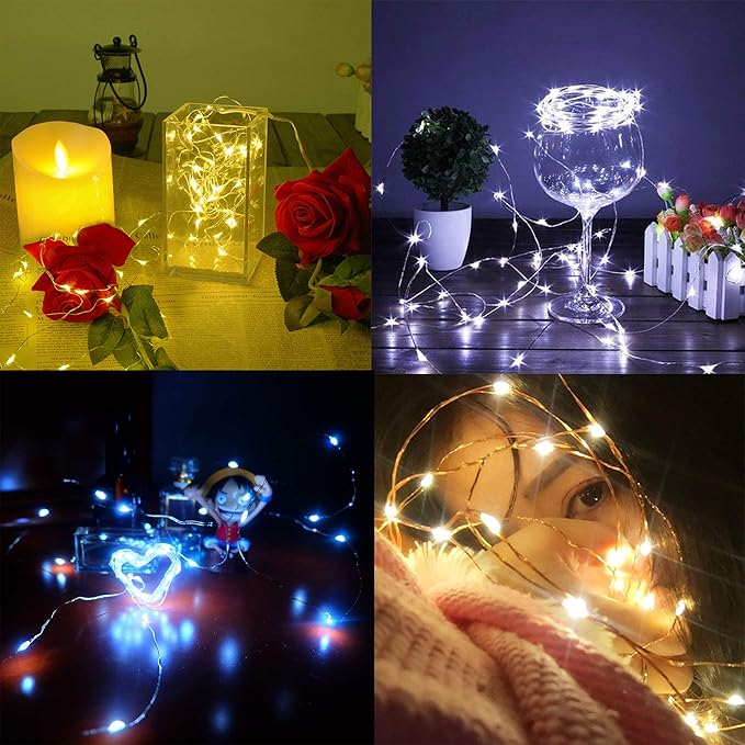 18-Pack 30 LED Christmas Twinkle Lights, 2ft Waterproof for Backyard