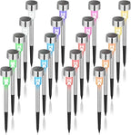 20-Pack Solar Pathway Lights, Waterproof LED Yard Lights