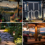 Metal Courtyard Solar Lanterns for Patio, Waterproof LED