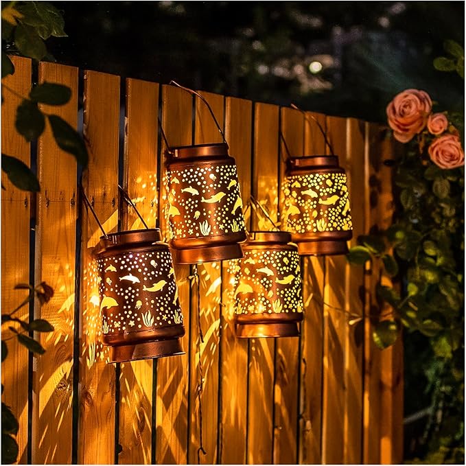 Courtyard Solar Backyard Lanterns, Classic Waterproof LED