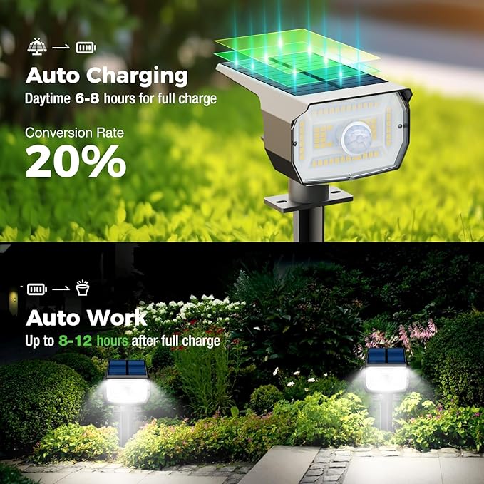 8-Pack Solar RGB Color-Changing Spotlights, 56 LED Garden Lights