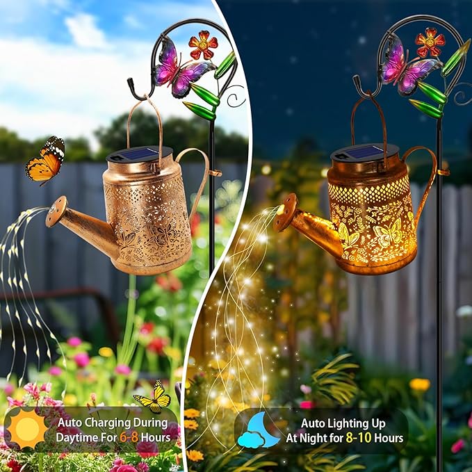 Butterfly Solar Lantern Set, Elegant Porch Lighting