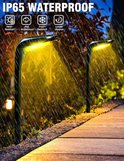 Solar Pathway Lights,【2 Pack】 Solar Garden Lights Outdoor Waterproof Solar Powered Path Light Auto On/Off for Landscape Path Yard Patio Walkway Driveway Pool Holiday (Cool White & Warm White)