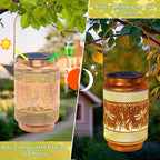 2-Pack Dragonfly Solar Lanterns, Waterproof LED Patio Lights