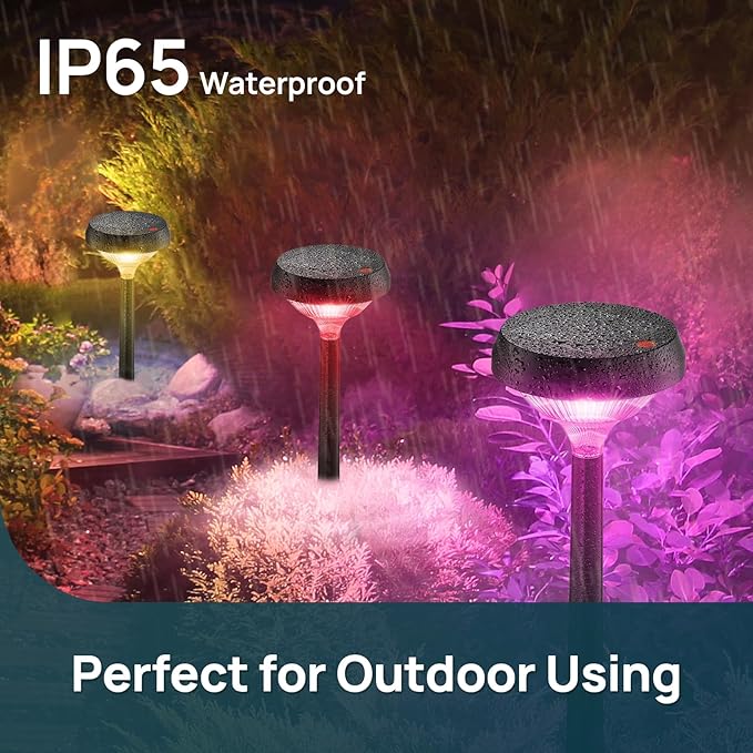 Linkind Solar Pathway Lights 8 Pack, Color Changing Solar Lights Outdoor Waterproof, Multicolor/Warm White/Cool White St Patricks Day Lights for Walkway Yard Garden Landscape
