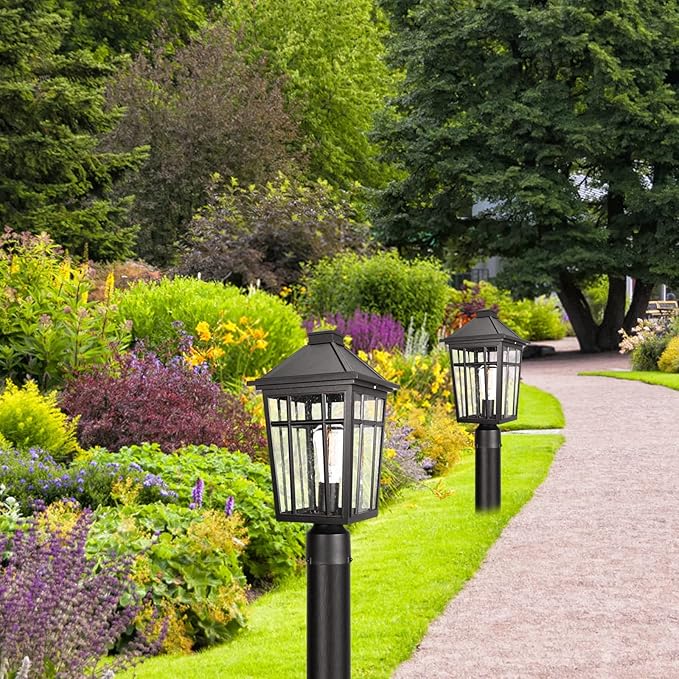 Solar Post Cap Lights, Black Waterproof