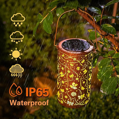 Bee Solar Lanterns Outdoor Waterproof Hanging Solar Lights Bee Gifts for Women Men Metal Decorative LED Bee Lanterns for Garden Decor,Yard,Patio,Lawn,Tabletop,Pathway,Landscape