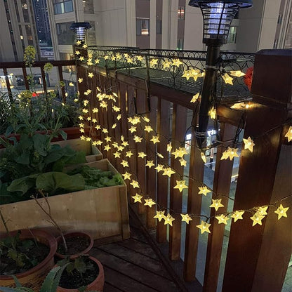50ft 120 LED Solar Star Fairy Lights, Outdoor Decorative Solar String Lights, Waterproof Ambiance Lighting for Patio Deck,Camper,Gazebo,Girls Themed Room,Garden,Porch,Bush Decor,Warm White