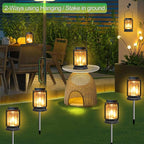 Backyard Solar Lantern Set, Rustic Yard Lighting