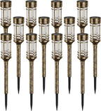 Bronze Solar Pathway Lights 12-Pack, Garden LED