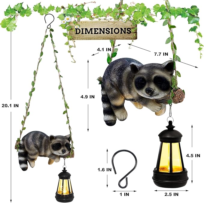 20.1" Solar Garden Garden Statue Light, Outdoor Decor