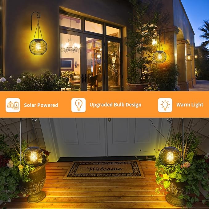 Backyard Solar Lantern Set 2-Pack, Classic Backyard Lighting