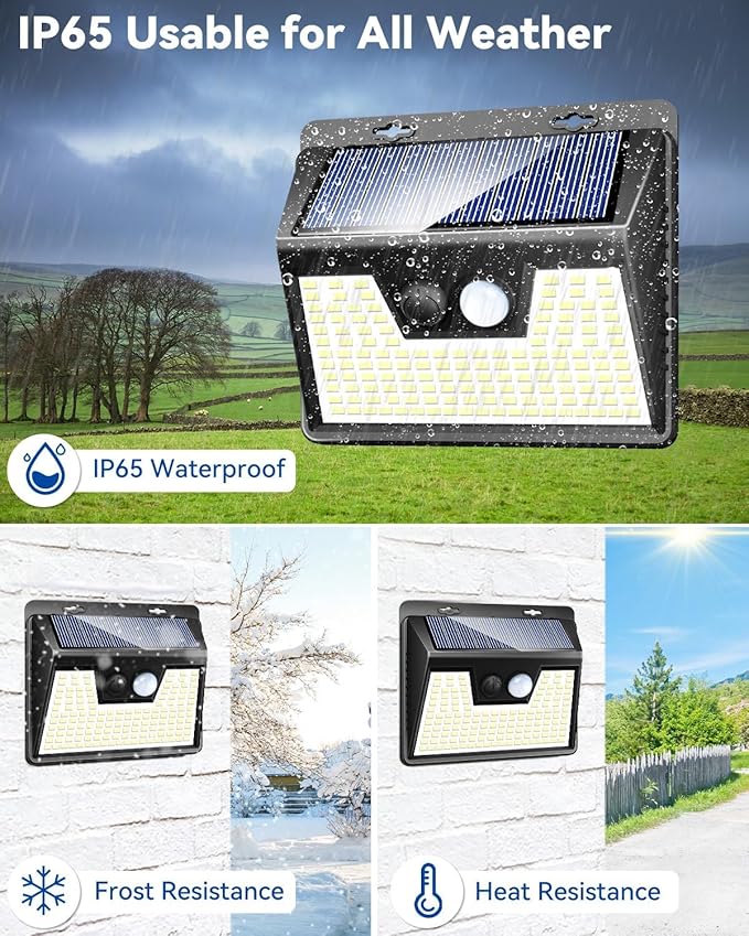 Peasur Solar Outdoor Lights [5 Pack/140LED], Motion Sensor Outdoor Light Ultra-Bright, Solar Powered Security Lights 3 Working Modes, Solar Lights Outdoor Waterproof for Outside Garden Yard (500LM)