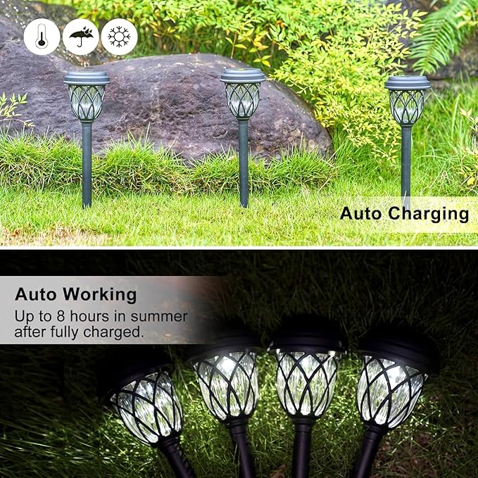 Solar Pathway Lights 10-Pack, Driveway LED