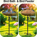 Metal Bird Bath, Vintage Outdoor Birdfeeder