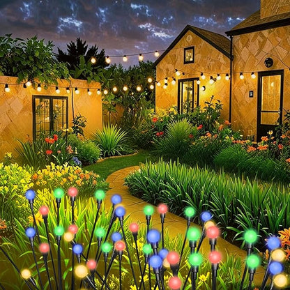 4 Packs Solar Firefly Lights, 32 LED Multicolor Solar Walkway Lights Outdoor, Waterproof Swaying Light Garden Decor with 2 Modes, Lawn Light for Front Yard Backyard Yard and Pathway