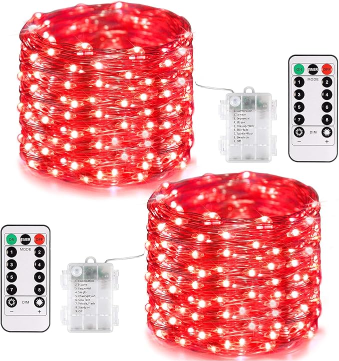 2-Pack Christmas String Lights, 132ft 400 LED Waterproof Twinkle Lights