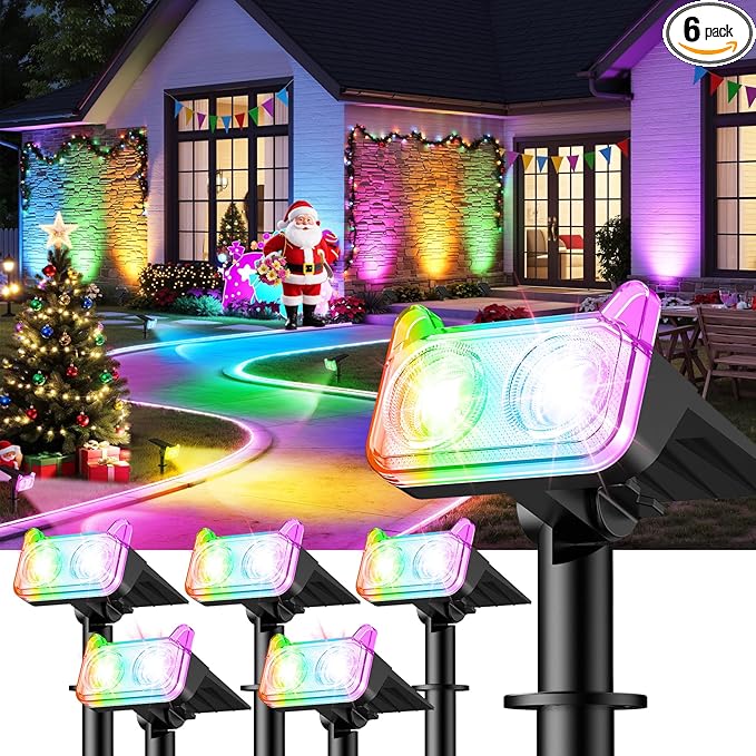 6-Pack Solar Motion Sensor Spotlights, Garden Lights